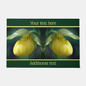 Gele dame Slipper Orchid Flower Personalized Deurmat (Voorkant)