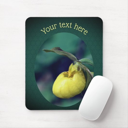 Gele dame Slipper Orchid Flower Personalized Muismat (Met muis)