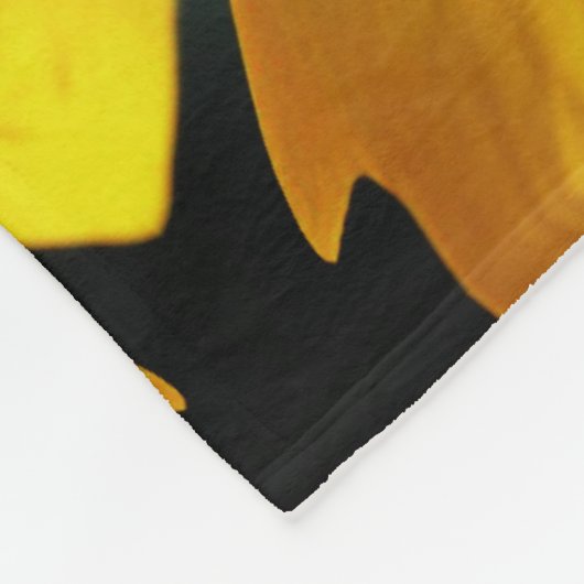 Gele damesbloem en middenpatroon fleece deken (Hoek)