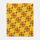 Gele damesbloem en middenpatroon fleece deken (Voorkant)