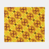Gele damesbloem en middenpatroon fleece deken (Voorkant (Horizontaal))