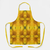 Gele damesbloem en middenpatroon schort (Voorkant)