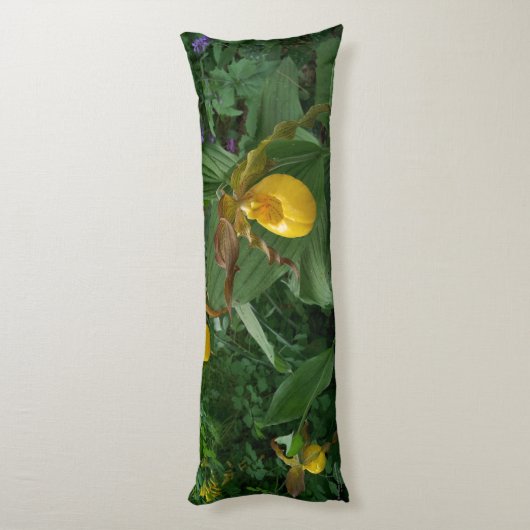 Gele-damessluipbloemen in Bloom Lichaamskussen (Achterkant (Verticaal))