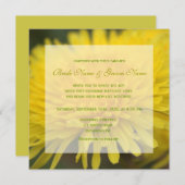  gele dandelion bruiloft kaart (Voorkant / Achterkant)