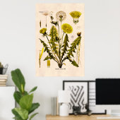 Gele Dandelion Gone 1800 naar zaadflora Poster (Thuiskantoor)