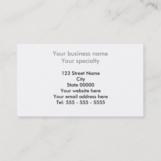 Gele Dandelion op wit Visitekaartje (Achterkant)