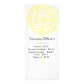 Gele Dandelion Services-rackkaart Reclamekaart (Voorkant)