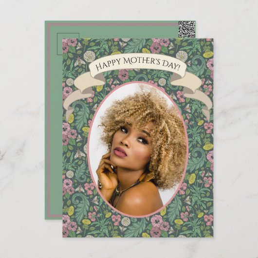  gele dandelions Roze bijen Briefkaart (Voorkant / Achterkant)