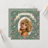  gele dandelions Roze bijen Kaart (Voorkant / Achterkant in situ)