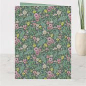 gele dandelions Roze bijen Kaart (Achterkant)