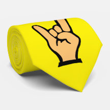 gele das met een rock teken hand