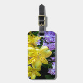 Gele Daylilies & Paarse Lila Bloemen Bagagelabel (Voorkant verticaal)