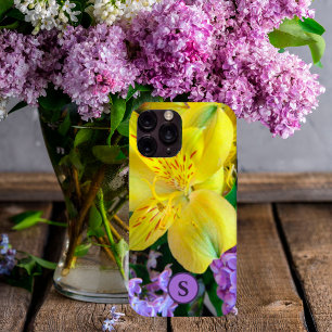 Gele Daylilies & Paarse Lila Bloemen iPhone 15 Pro Max Hoesje
