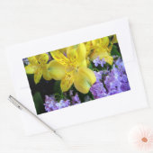 Gele Daylilies & Paarse Lila Bloemen Rechthoekige Sticker (Envelop)