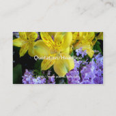 Gele Daylilies & Paarse Lila Bloemen Visitekaartje (Achterkant)