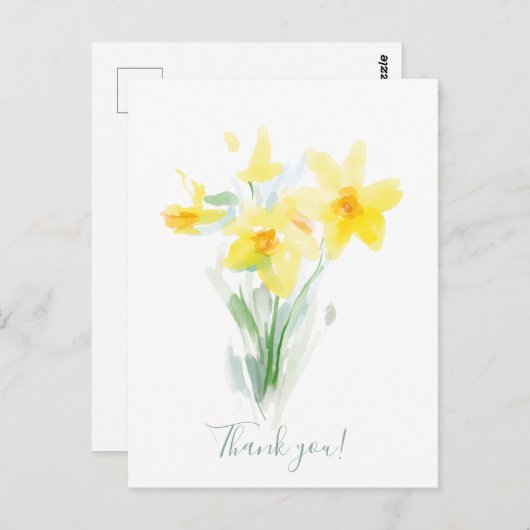 Gele deaffodil / Gepersonaliseerd / Hartelijk dank Briefkaart (Voorkant / Achterkant)