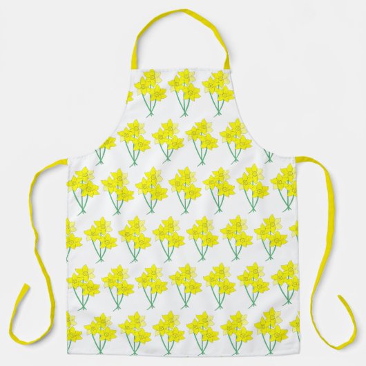 Gele deaffodil Spring Bunch Floral Bouquet Schort (Voorkant)