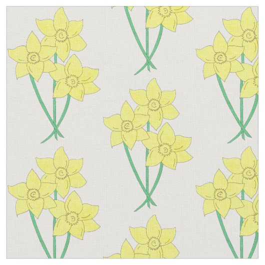 Gele deaffodil Spring Bunch Floral Bouquet Stof (Close Up)