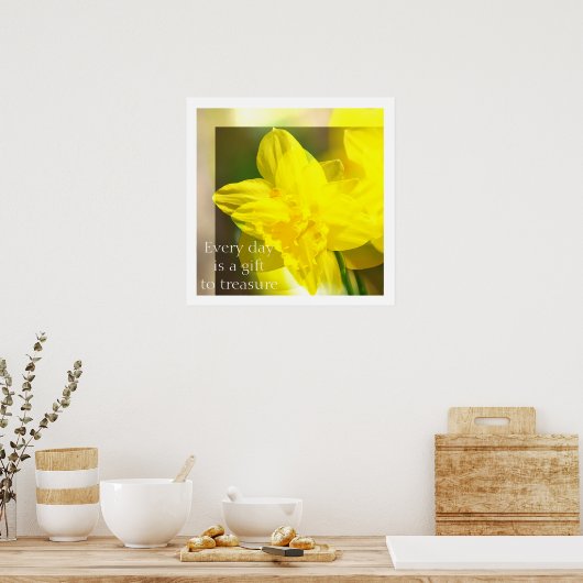 Gele deaffodils Abstract Poster (Keuken)