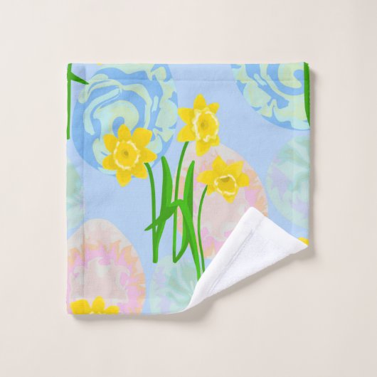 Gele deaffodils bad handdoek (Wasdoekje)