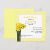 Gele deaffodils Bridal Shower Invitation Kaart (Voorkant / Achterkant)