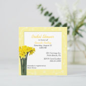 Gele deaffodils Bridal Shower Invitation Kaart (Staand voorkant)