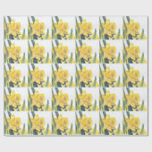 Gele deaffodils cadeaupapier (Vlak)
