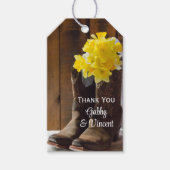 Gele deaffodils Cowboy Boots Wedding Favor Label Cadeaulabel (Voorkant)