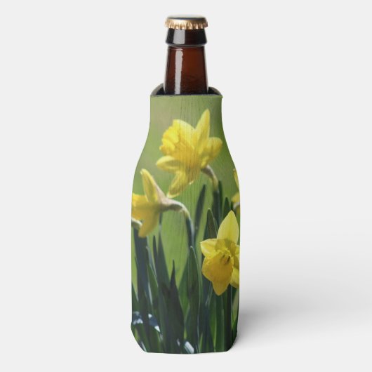 Gele deaffodils flesjeskoeler (Fles Voorkant)