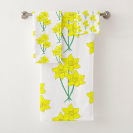 Gele deaffodils Spring Flowers Bunch Floral Bad Handdoek