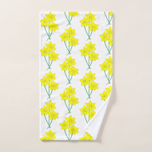 Gele deaffodils Spring Flowers Bunch Floral Bad Handdoek (Handdoek)
