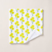 Gele deaffodils Spring Flowers Bunch Floral Bad Handdoek (Wasdoekje)