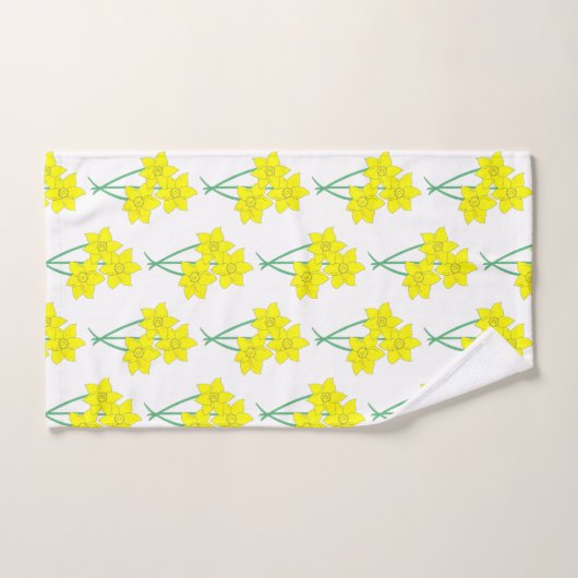 Gele deaffodils Spring Flowers Bunch Floral Bad Handdoek (Handdoek)