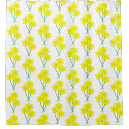 Gele deaffodils Spring Flowers Bunch Floral Douchegordijn