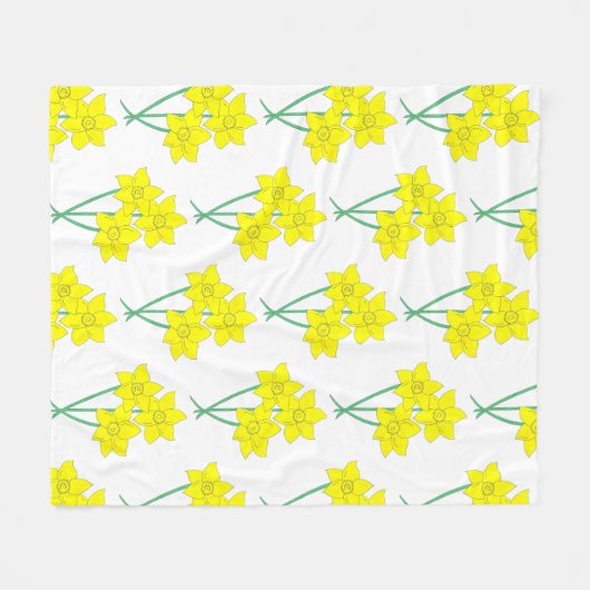 Gele deaffodils Spring Flowers Bunch Floral Fleece Deken (Voorkant (Horizontaal))