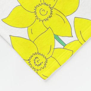 Gele deaffodils Spring Flowers Bunch Floral Fleece Deken