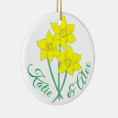Gele deaffodils Spring Flowers Bunch Floral Keramisch Ornament (Rechts)