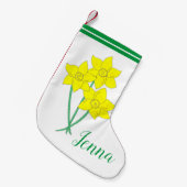 Gele deaffodils Spring Flowers Bunch Floral Kleine Kerstsok (Voorkant (Hangend))