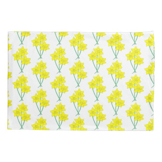 Gele deaffodils Spring Flowers Bunch Floral Kussensloop (Achterkant)