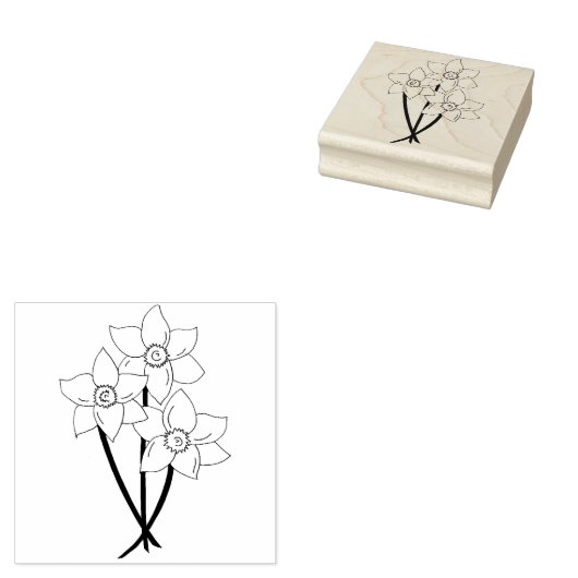 Gele deaffodils Spring Flowers Bunch Floral Rubberstempel (Gestempeld)