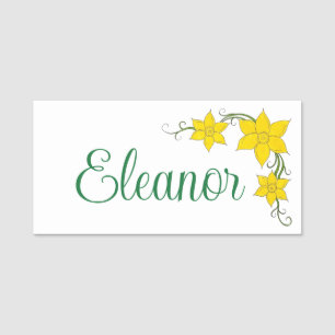 Gele deaffodils Welsh Wales Spring Floral Flowers Naamplaatje