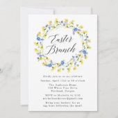 Gele deandelions en Blauwe Floral paasbruin Kaart (Voorkant)