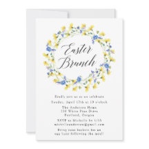 Gele deandelions en Blauwe Floral paasbruin