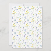 Gele deandelions en Blauwe Floral paasbruin Kaart (Achterkant)