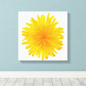 Gele deandelionventiel canvas afdruk (Insitu (Houten vloer))