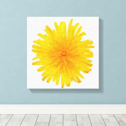 Gele deandelionventiel canvas afdruk (Insitu (Houten vloer))