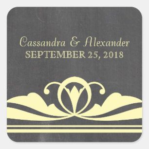 Gele deco Chalkboard Wedding Stickers