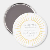 Gele Deco Retro sparen de Magnet van de Datum (Voorkant / Achterkant)
