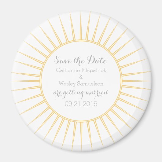 Gele Deco Retro sparen de Magnet van de Datum (Voorkant)