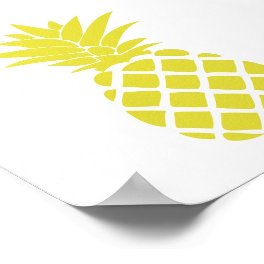 Gele decoratieve ananasvorm poster (Hoek)